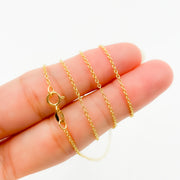 030RFLG18K. 18K Solid Yellow Gold Cable Link Chain